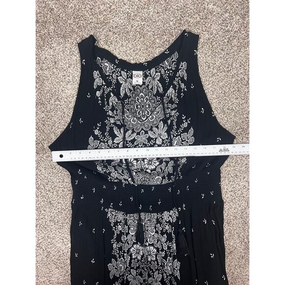 Bila Womens XL Boho Peasant Art Festival Smocked Waist Floral Paisley Tank Dress - Picture 9 of 10